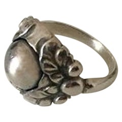 Georg Jensen Sterling Silver Ring with Silver Stone No 11B from 1945-1951