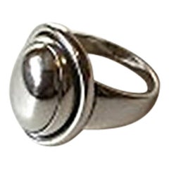 Georg Jensen Sterling Silver Ring with Silver Stone No 46A