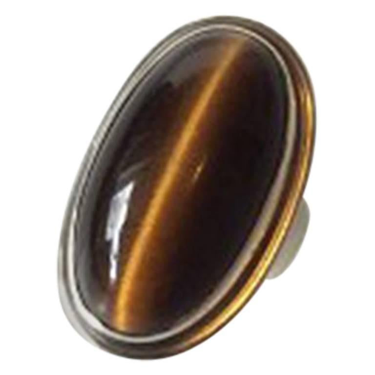 Georg Jensen Sterling Silver Ring with Tiger's Eye No 46E