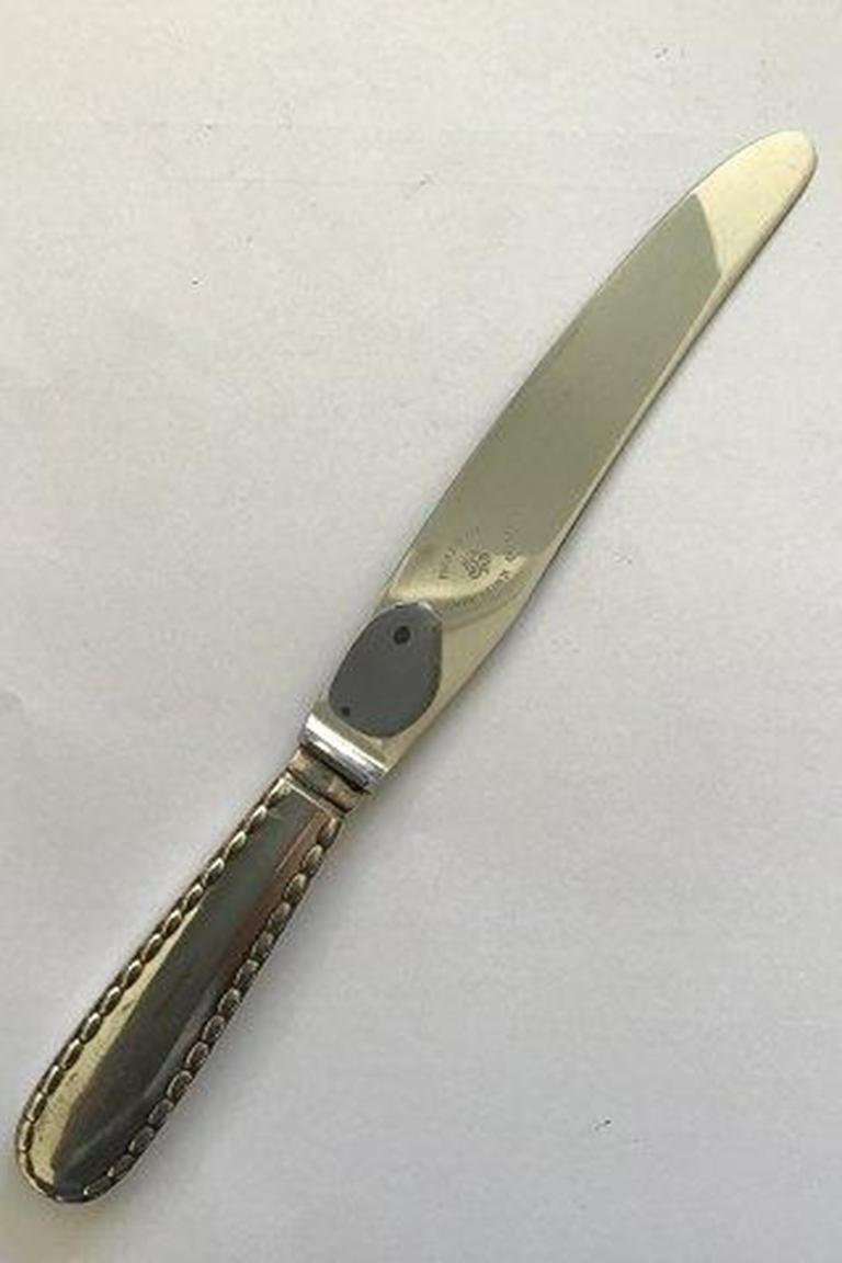 20th Century Georg Jensen Sterling Silver Rope Dinner Knife No 003 For Sale
