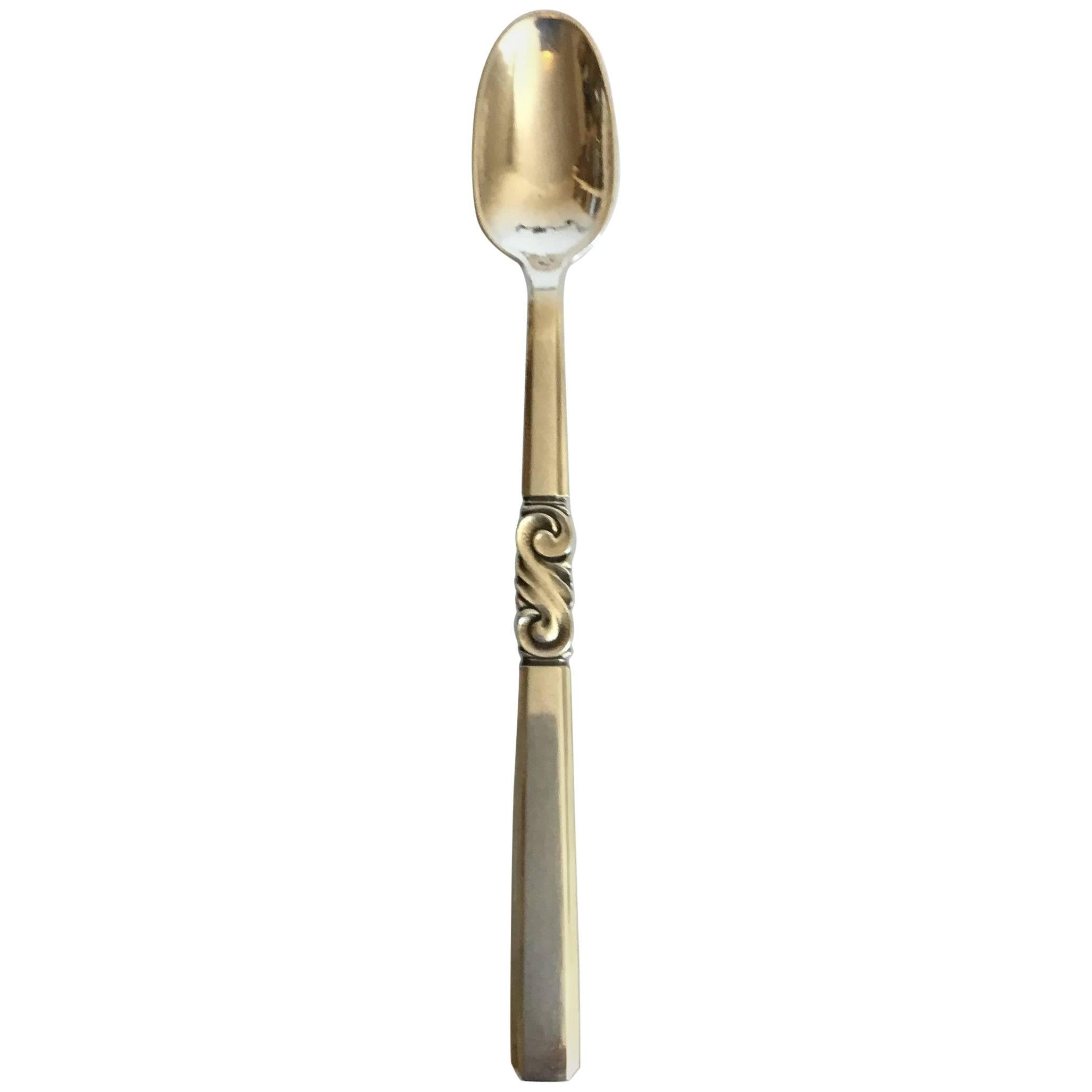 Georg Jensen Sterling Silver Scroll Iced Tea Spoon For Sale