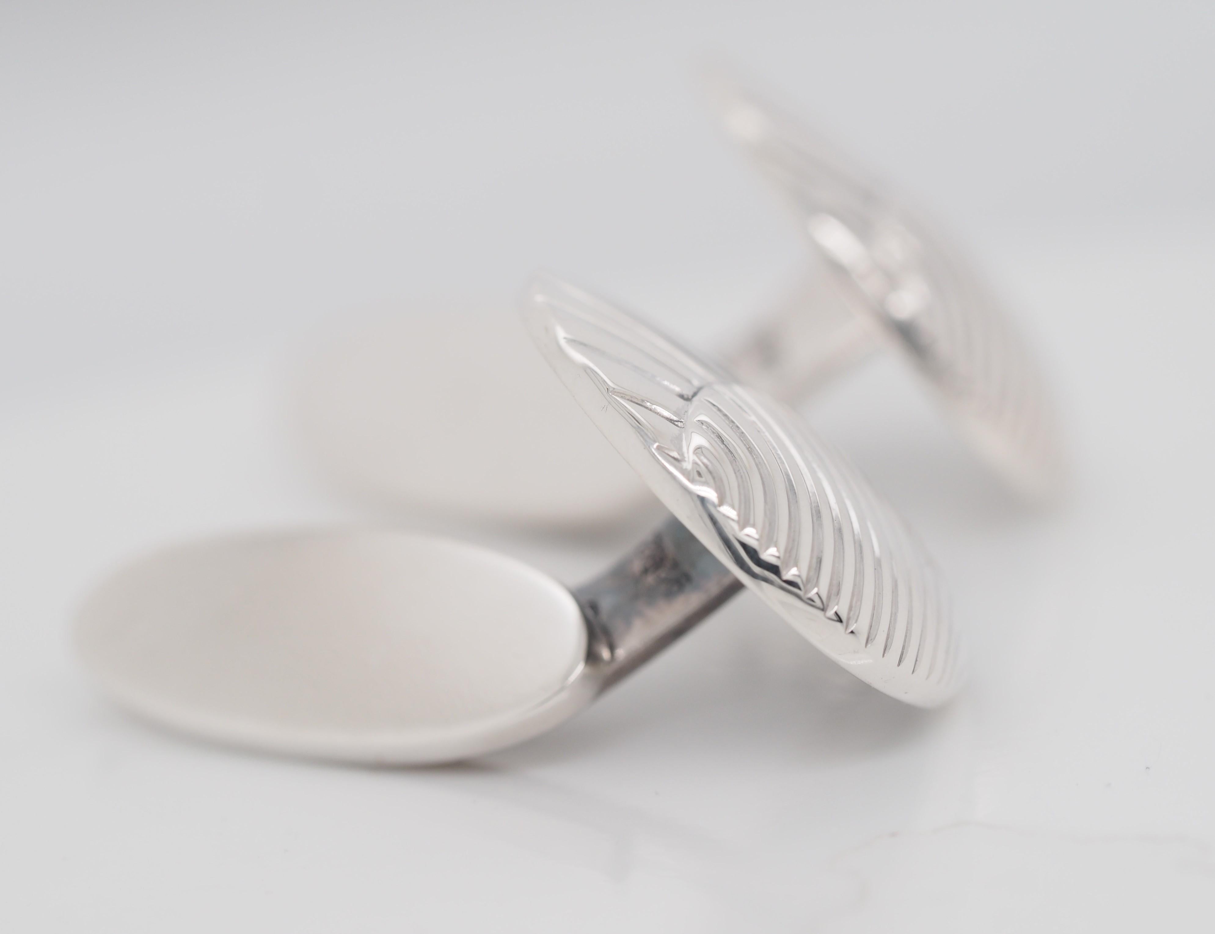 Women's or Men's Georg Jensen Sterling Silver Sea Shell Cufflinks No. 66