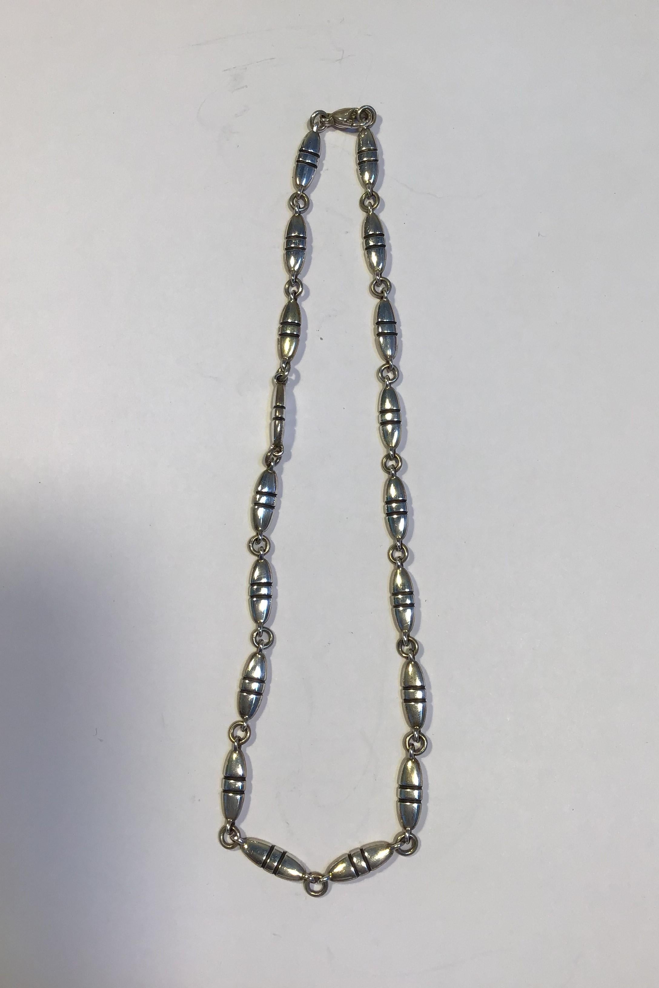 Georg Jensen Sterling Silver Segmented Necklace No 391 L 42cm/16.53