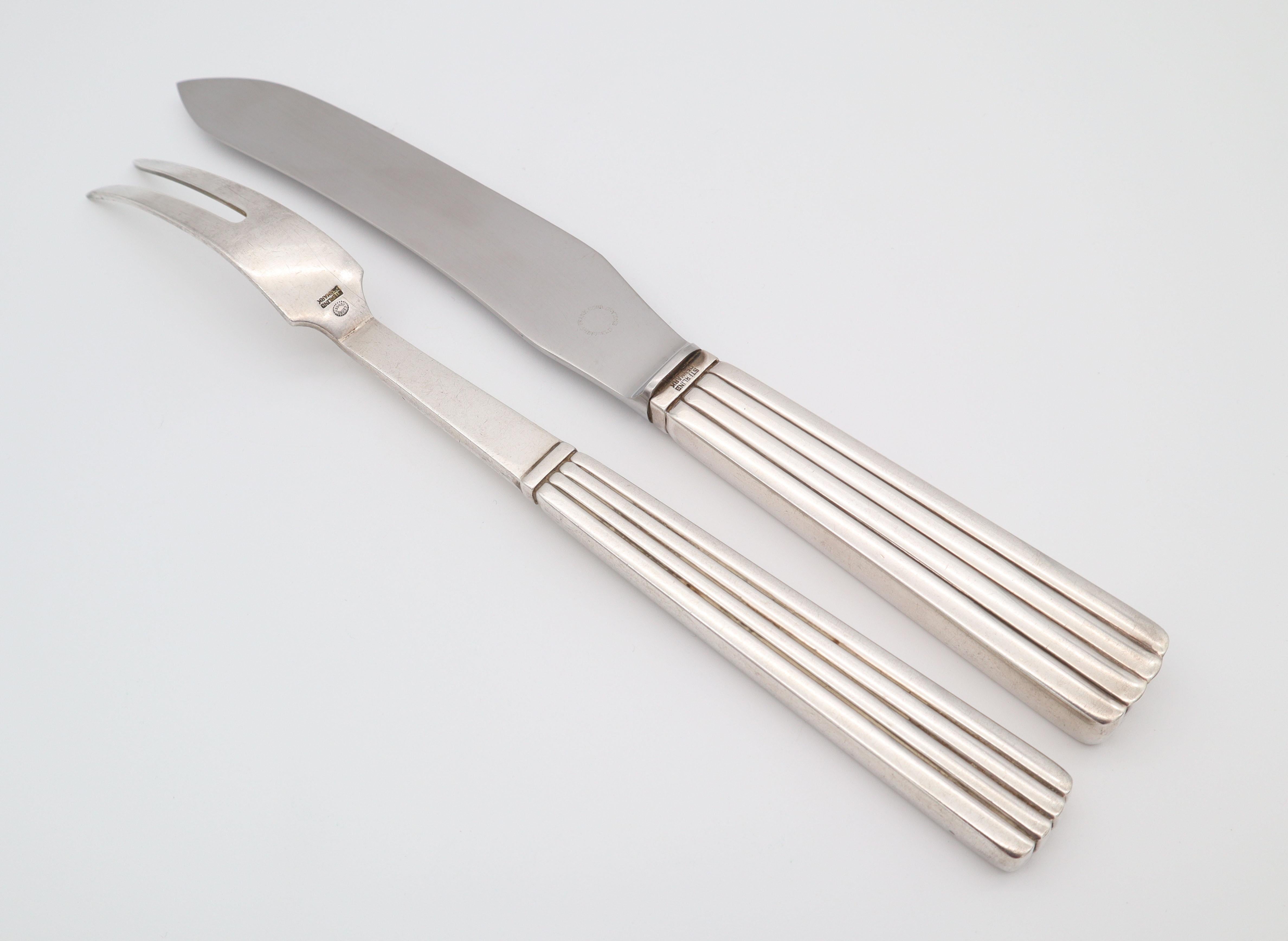 Art Deco Georg Jensen Sterling Silver Serving Cutlery