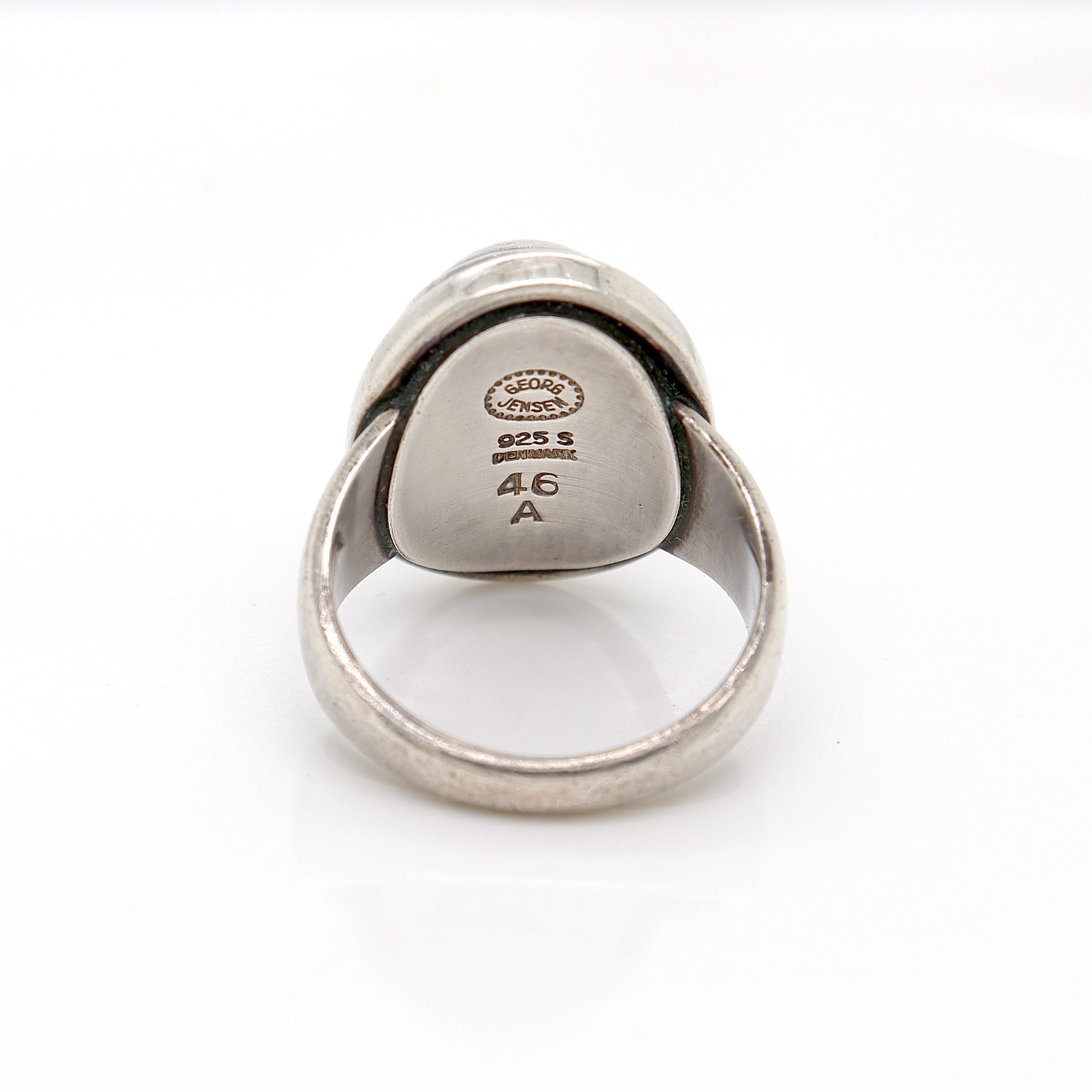 Georg Jensen Sterling Silver Signet Ring no. 46A 4
