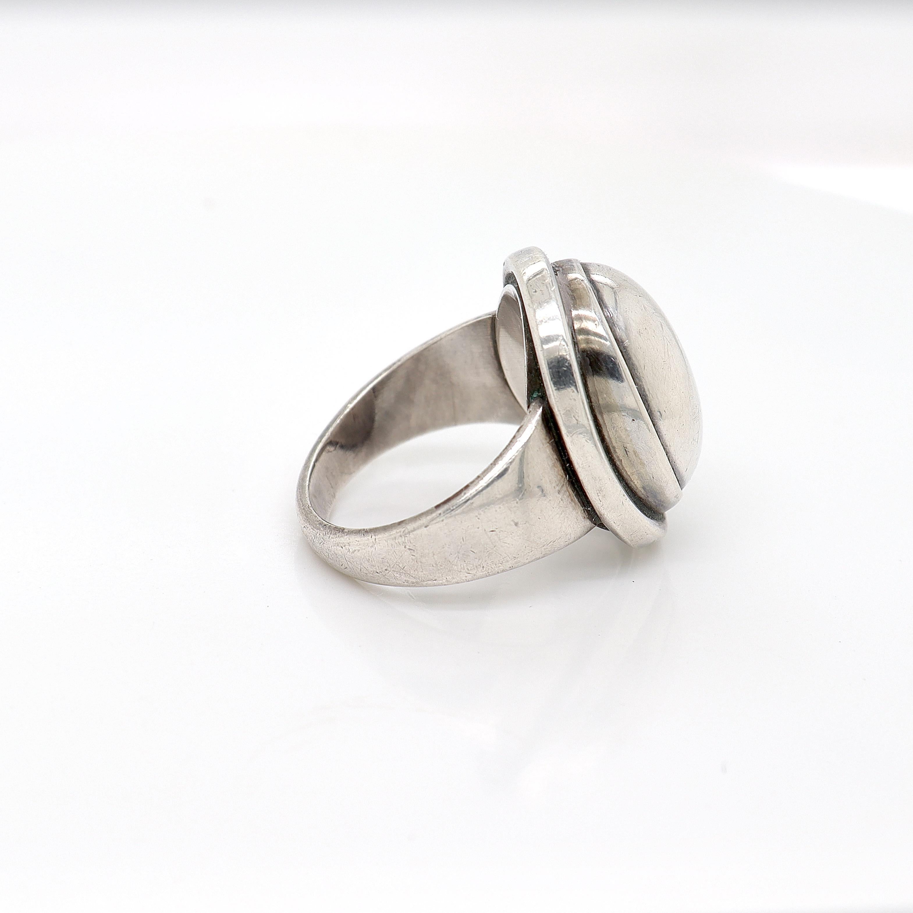 Art Deco Georg Jensen Sterling Silver Signet Ring no. 46A
