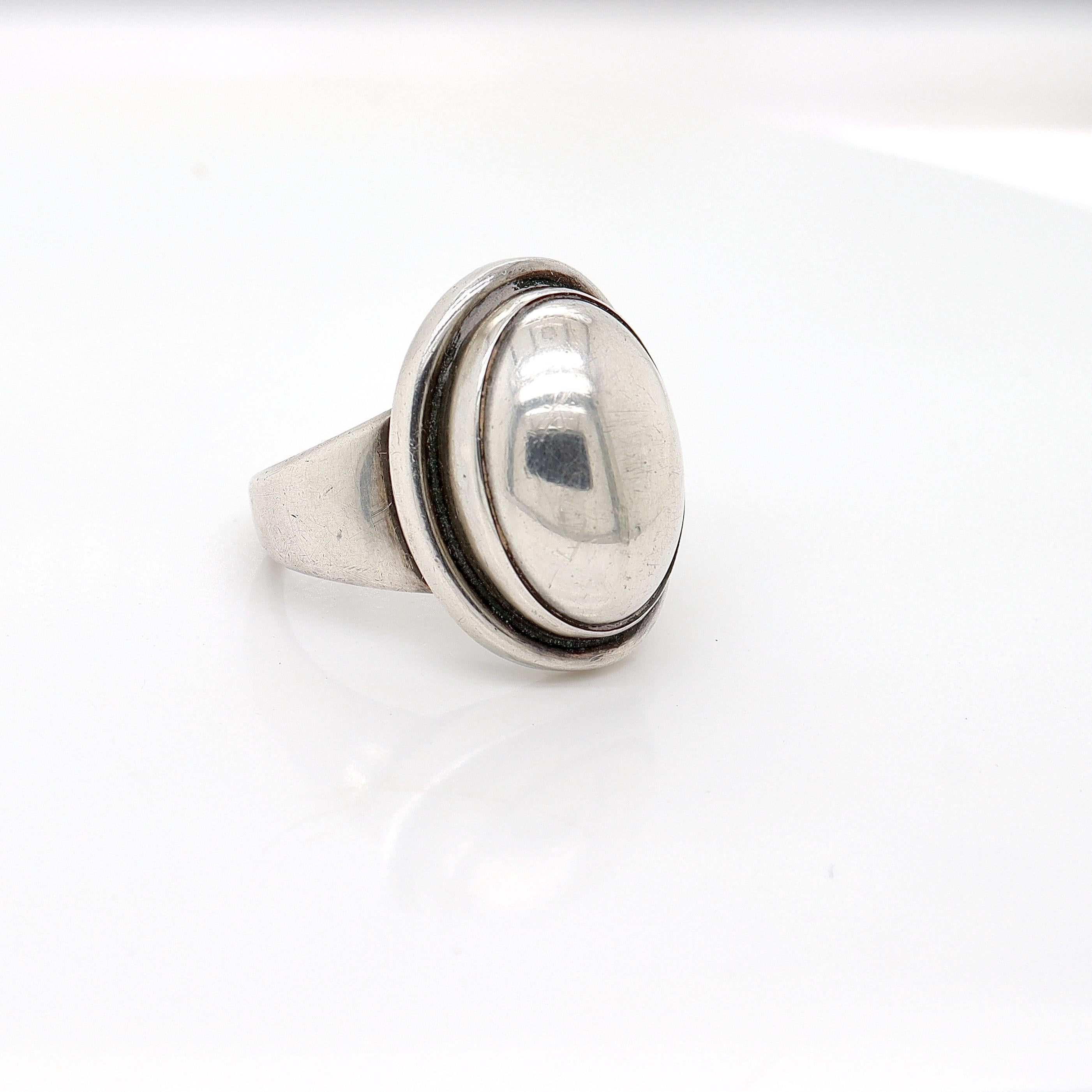 Georg Jensen Sterling Silver Signet Ring no. 46A In Good Condition In Philadelphia, PA