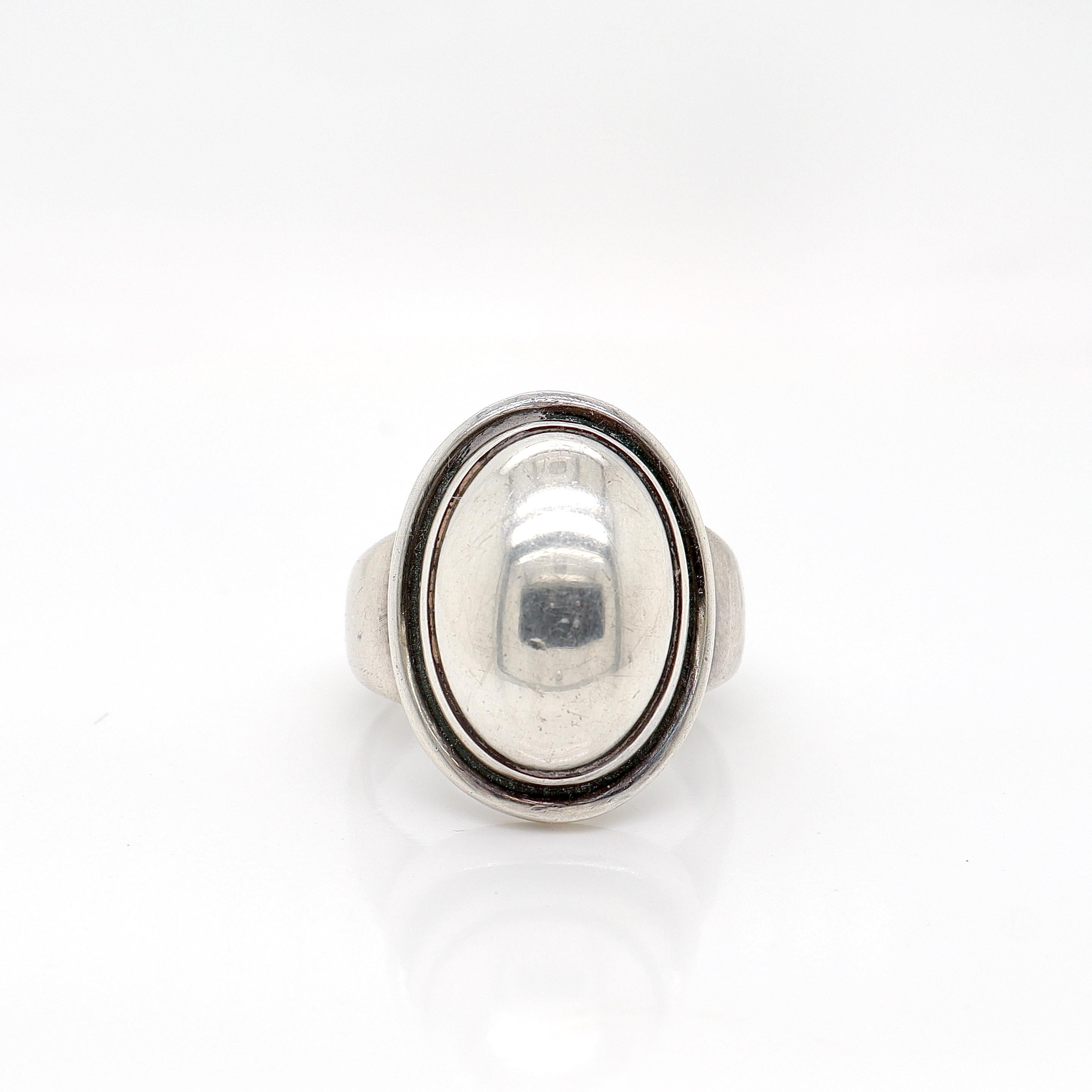 Women's or Men's Georg Jensen Sterling Silver Signet Ring no. 46A