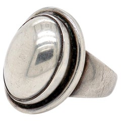 Retro Georg Jensen Sterling Silver Signet Ring no. 46A