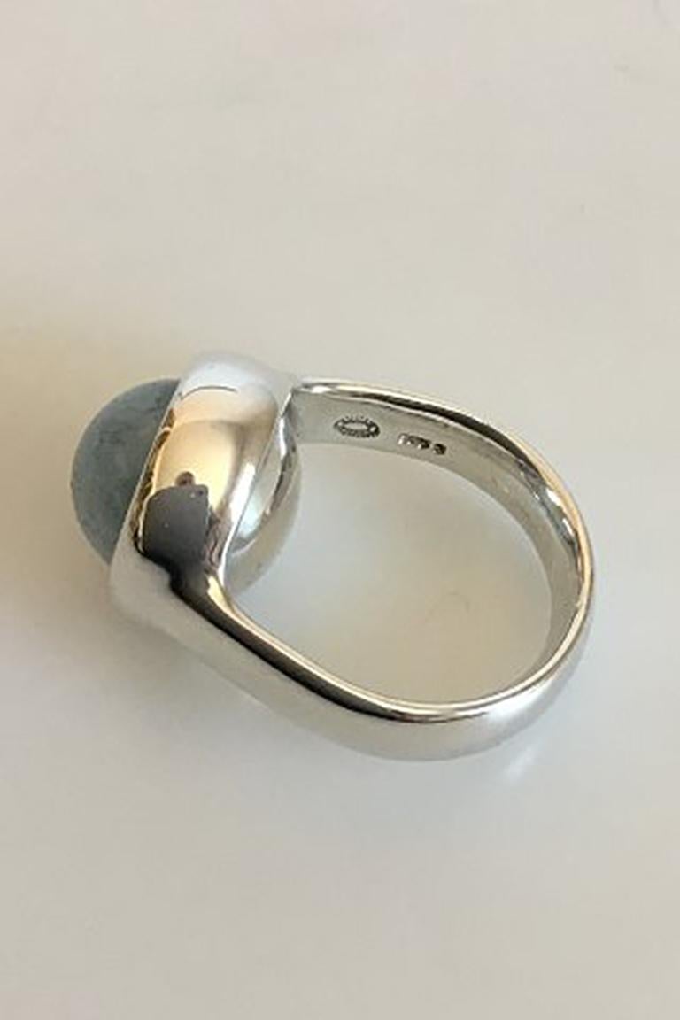 Georg Jensen Sterling Silver Sphere Ring No 473 with Light Stone at 1stDibs  | georg jensen sphere ring