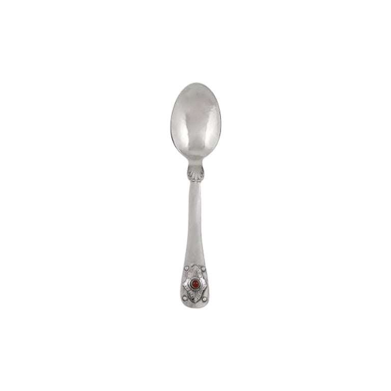 Georg Jensen Sterling Silver Stone Set 75th Anniversary Child’s Spoon