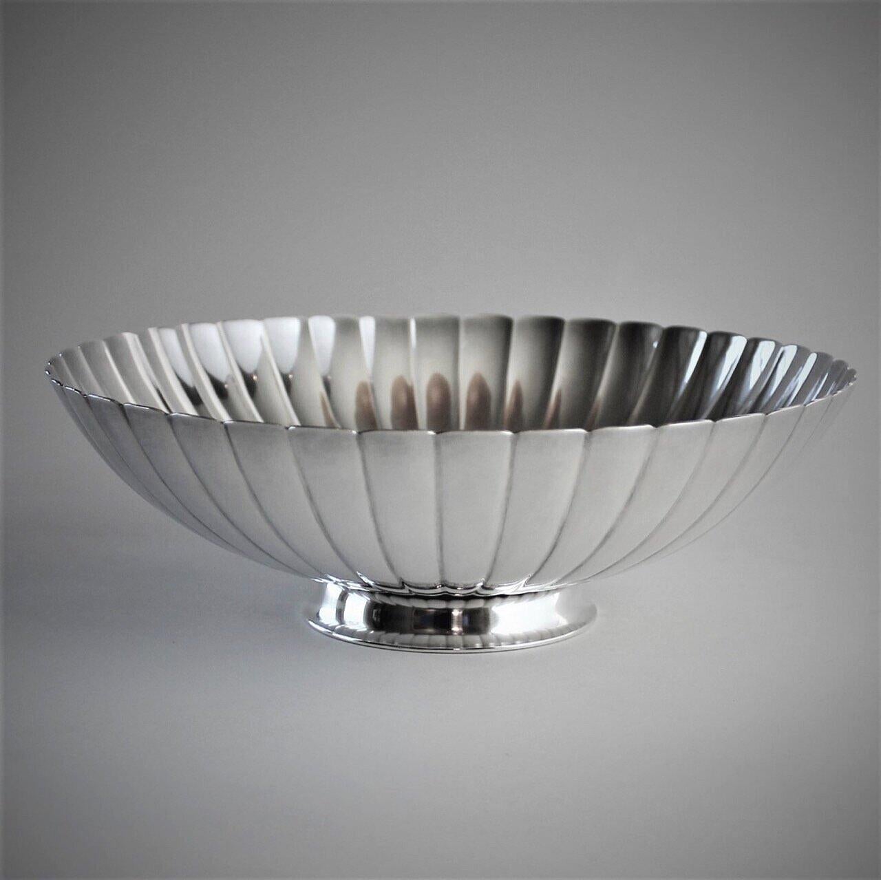 Georg Jensen sterling silver strawberry bowl, No.856 by Sigvard Bernadotte

Early Hallmarks from 1933-1944

A similar example can be seen in the book Georg Jensen Holloware, The Silver Fund collection by David Taylor and Jason Laskey, pg