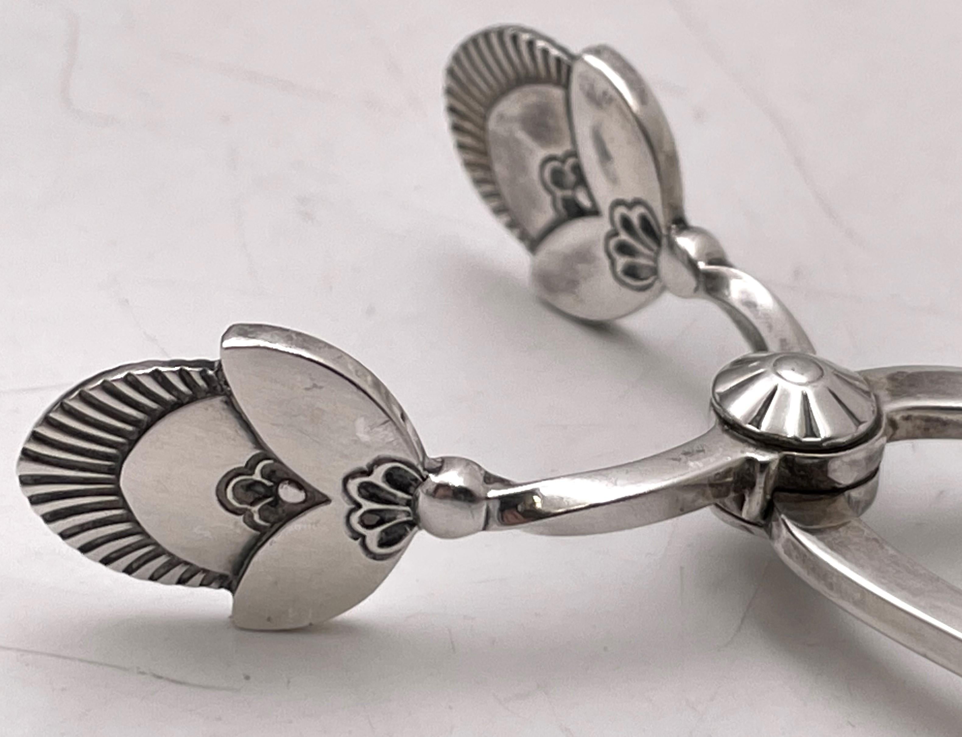 Art Deco Georg Jensen Sterling Silver Sugar Tongs in Cactus Pattern