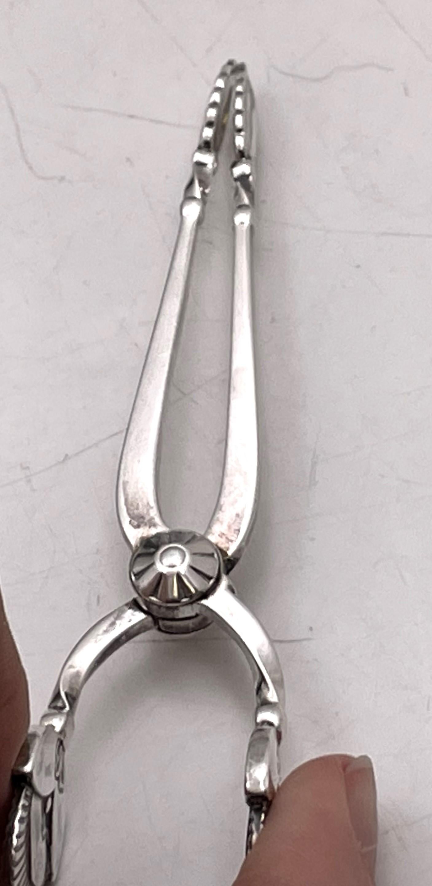 Danish Georg Jensen Sterling Silver Sugar Tongs in Cactus Pattern