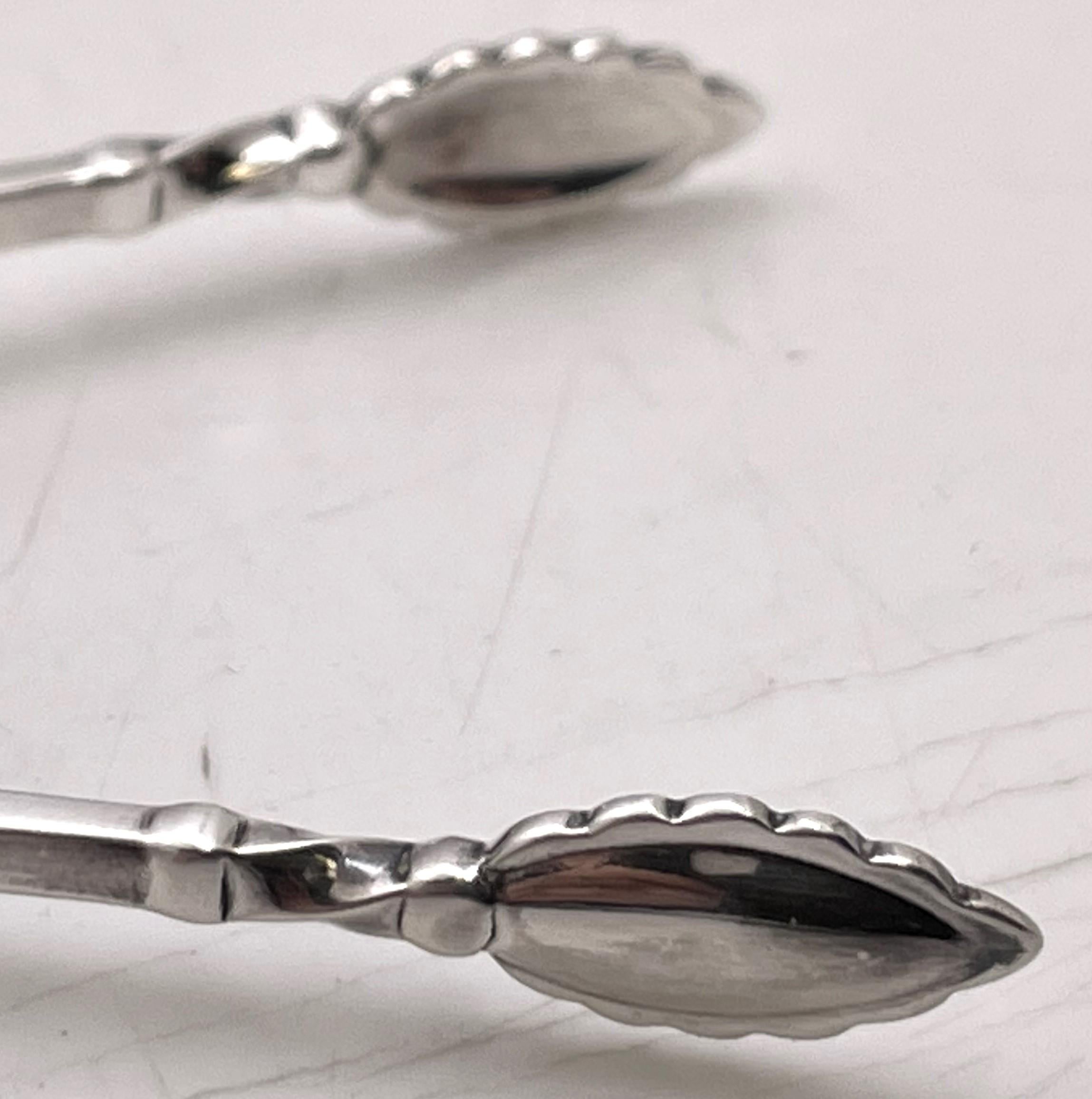 Georg Jensen Sterling Silver Sugar Tongs in Cactus Pattern In Good Condition In New York, NY