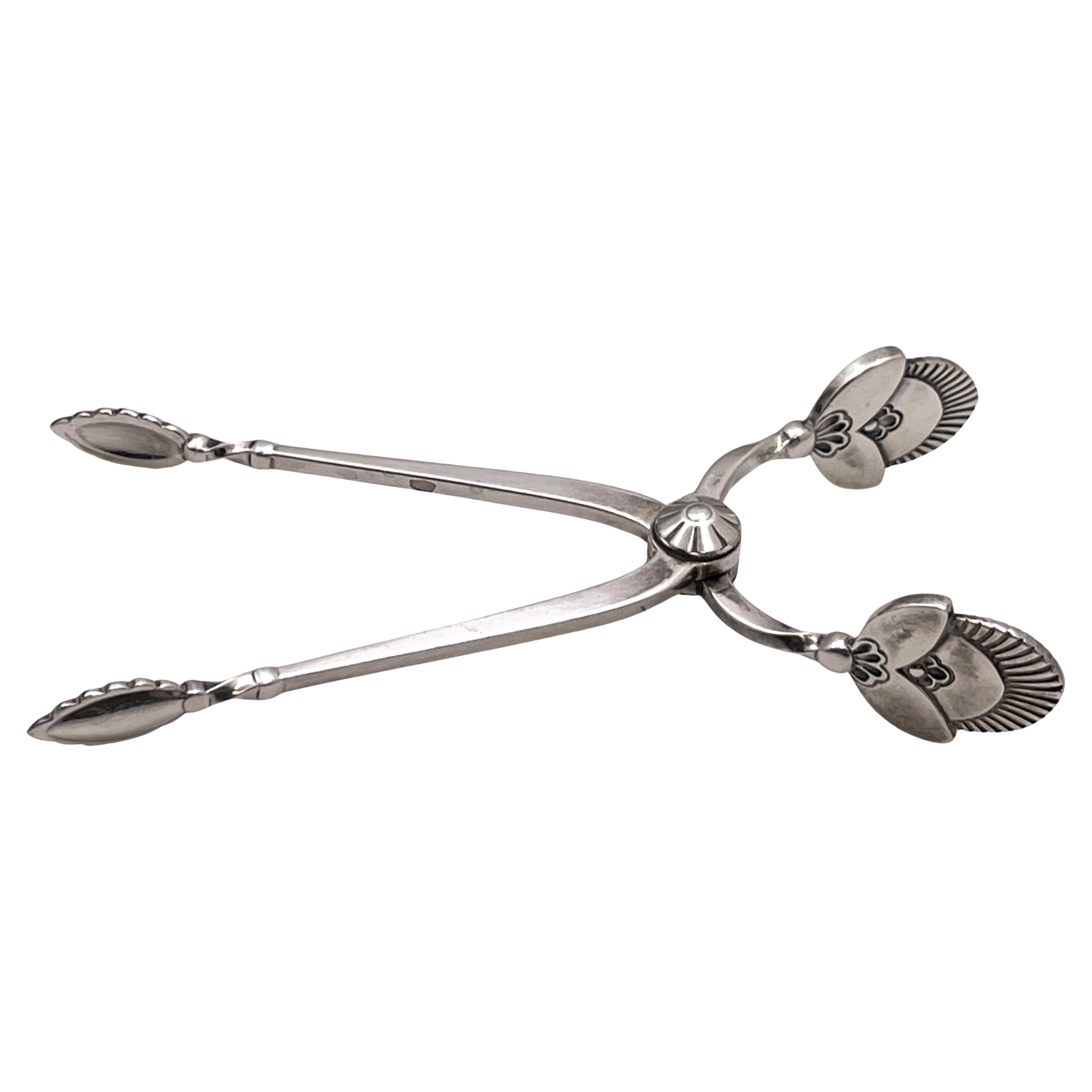 Tenazas de azúcar de plata de ley Georg Jensen con dibujo de cactus