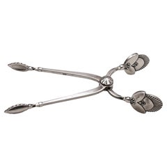 Tenazas de azúcar de plata de ley Georg Jensen con dibujo de cactus