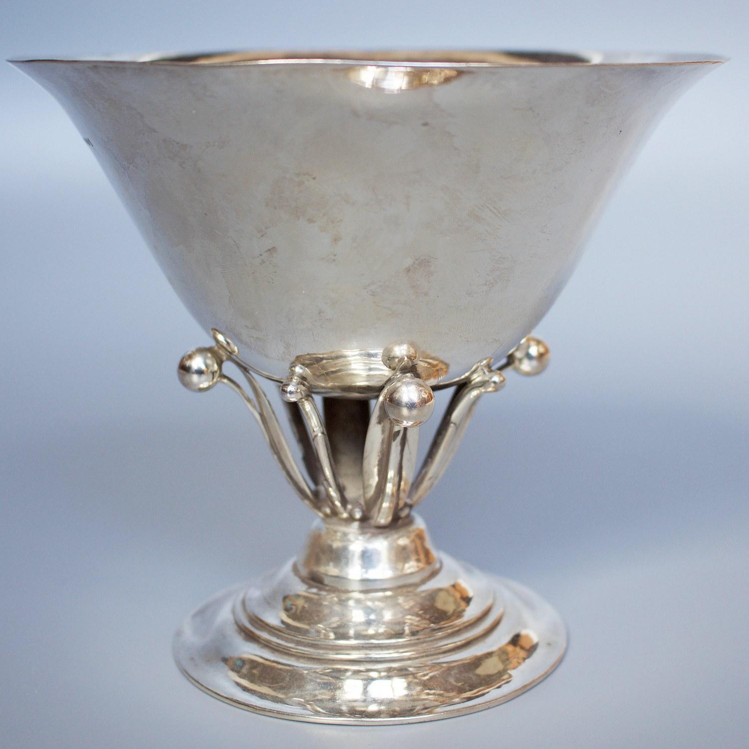 Danish Georg Jensen Sterling Silver, Tazza Cup Designed by Johan Rohde, circa 1930