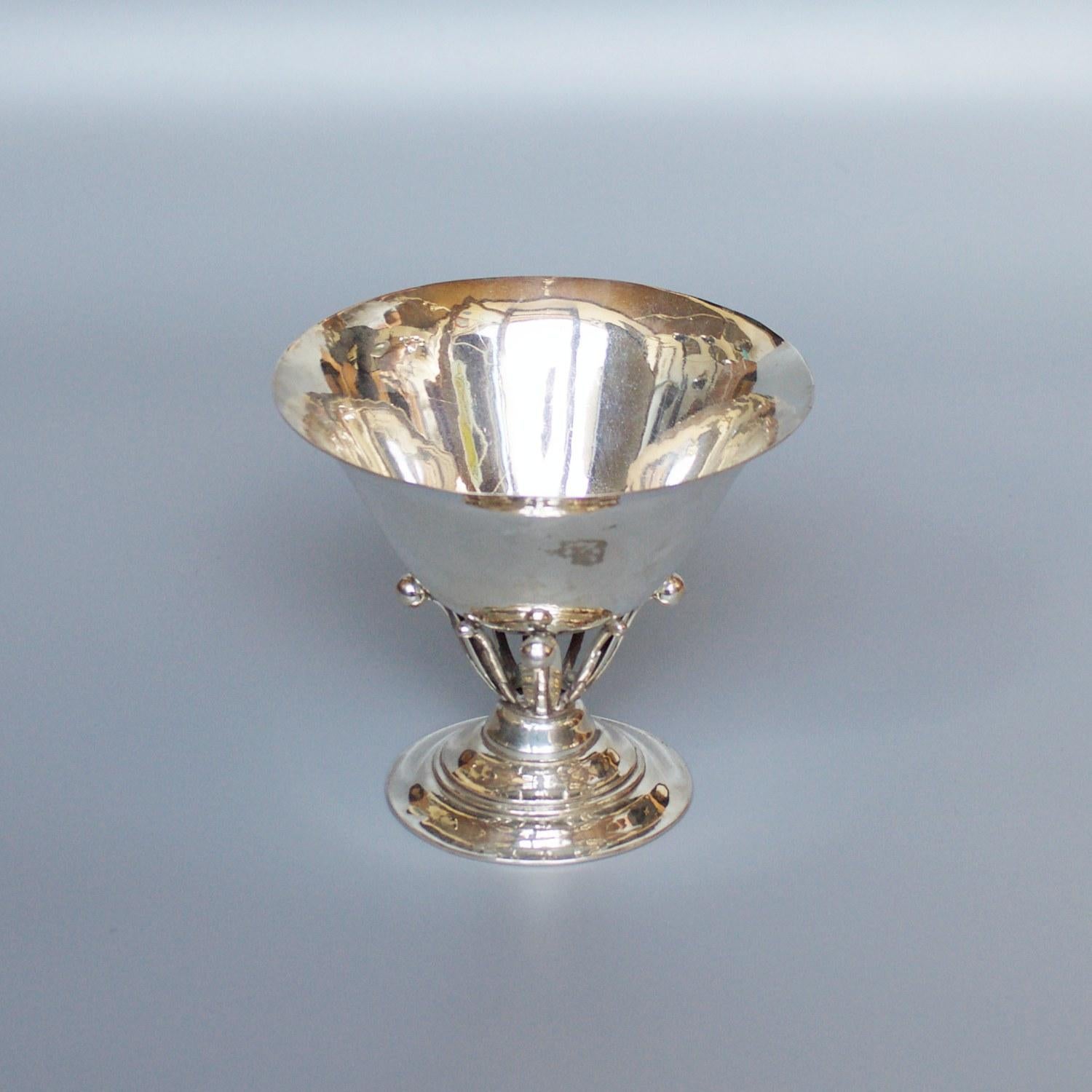 Georg Jensen Sterling Silver, Tazza Cup Designed by Johan Rohde, circa 1930 1