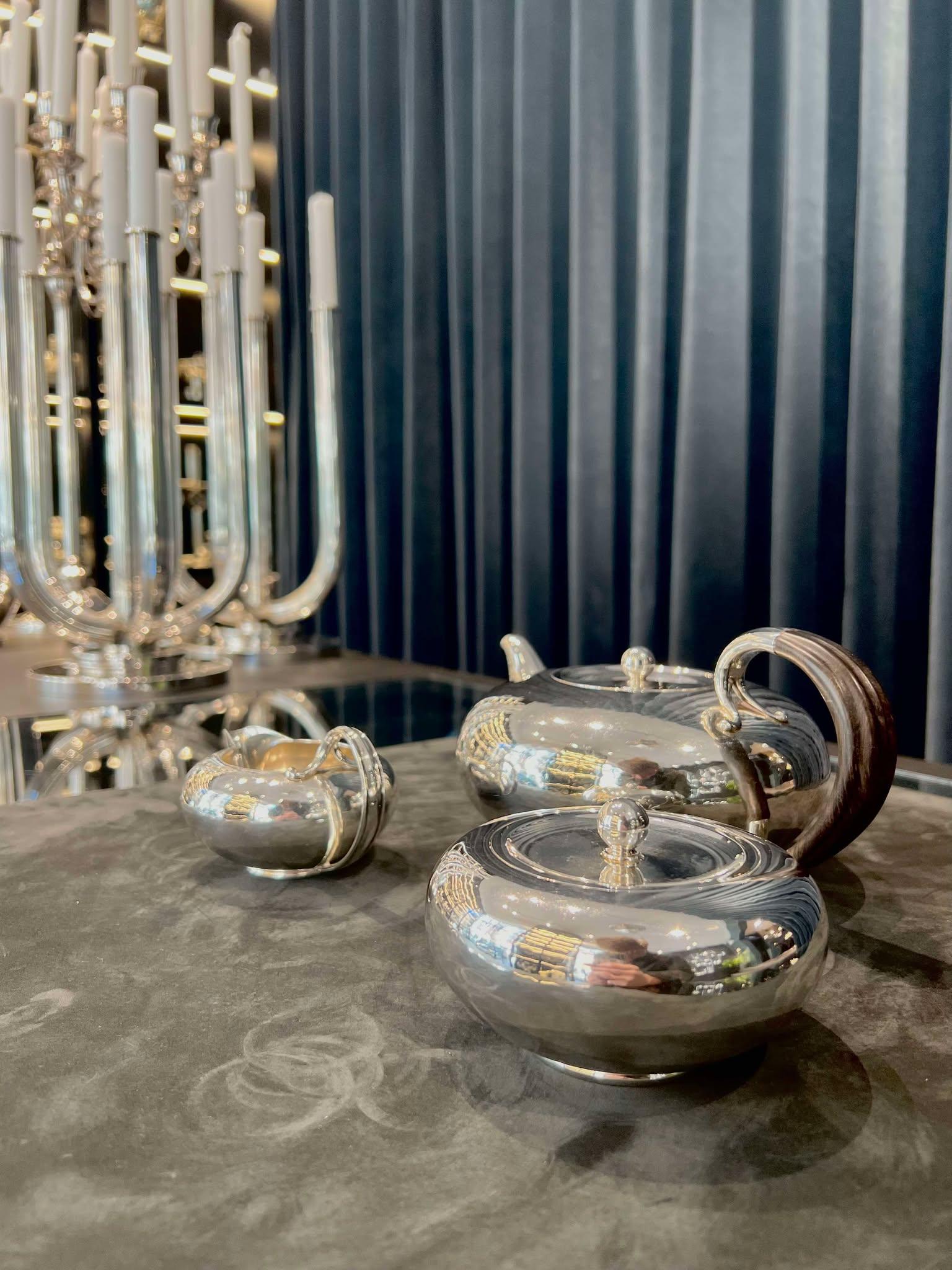 Art Déco Georg Jensen Set da tè in argento 787 in vendita
