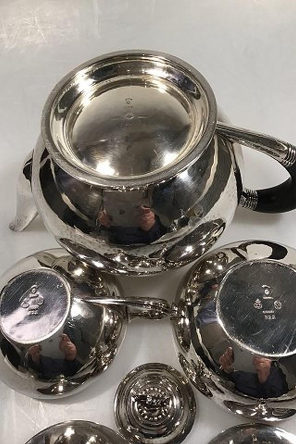 Art Nouveau Georg Jensen Sterling Silver Tea Set No 322, '1915-1933' For Sale