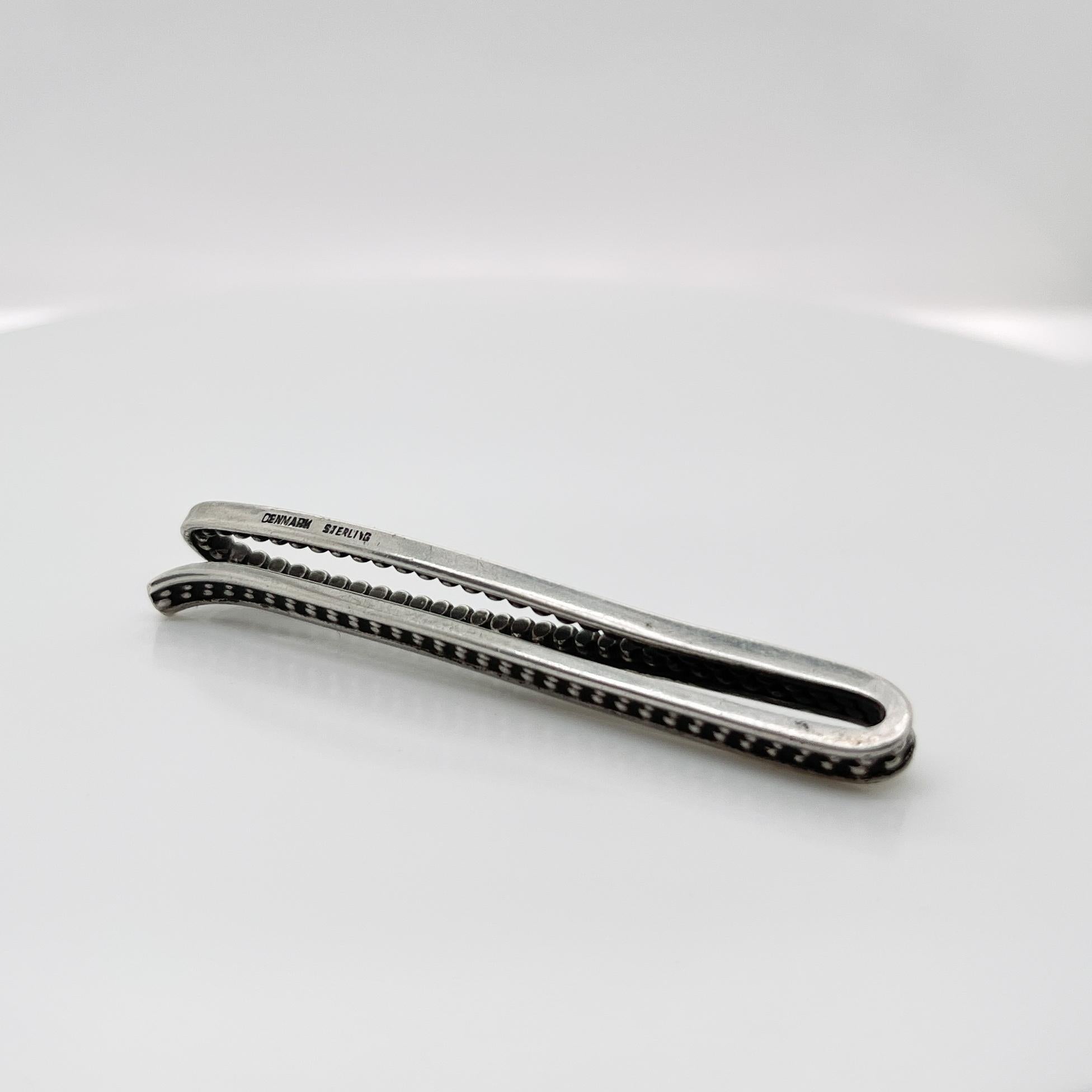 Georg Jensen Sterling Silver Tie Bar or Money Clip Model No. 60 In Good Condition For Sale In Philadelphia, PA