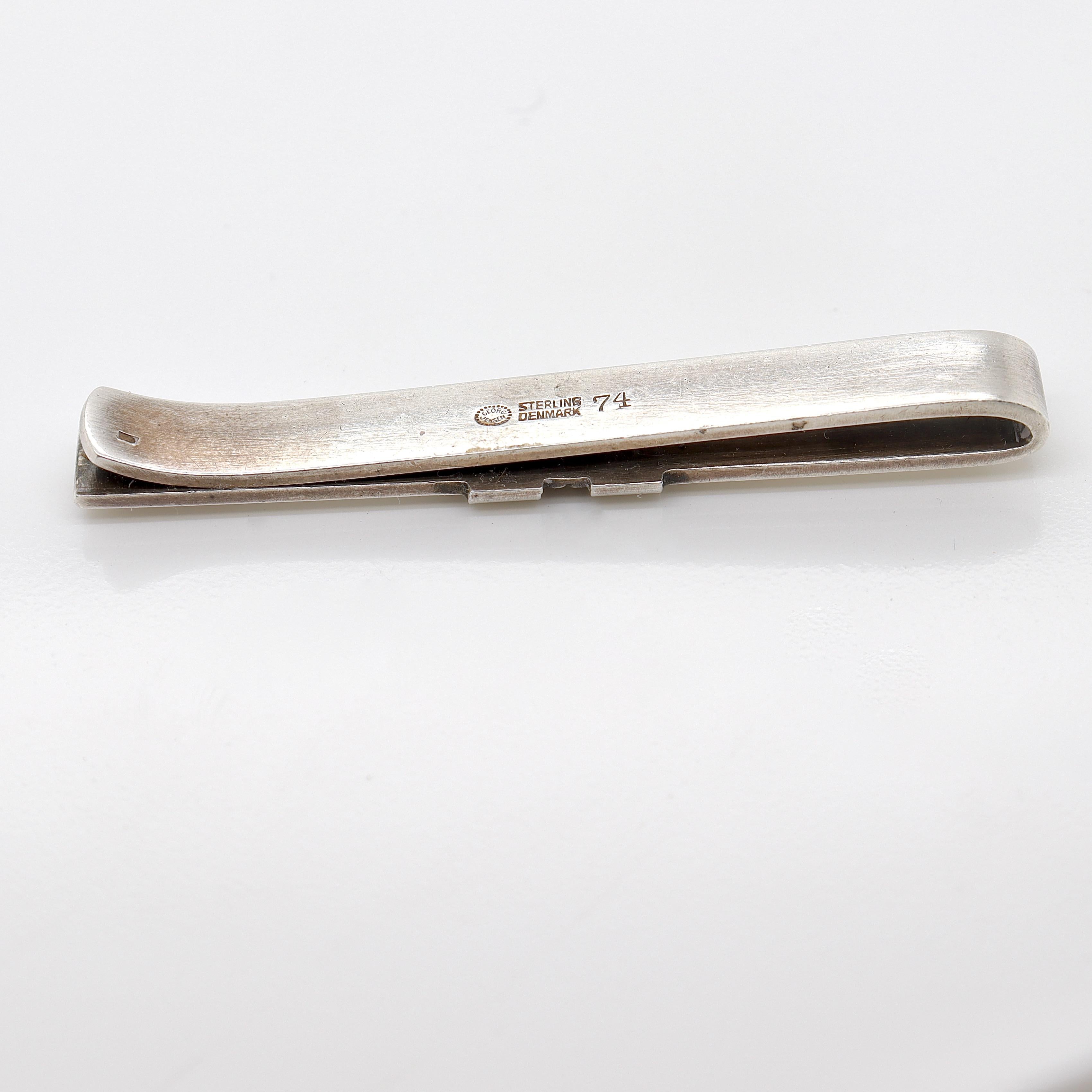 Georg Jensen Sterling Silver Tie Bar or Money Clip No. 74 For Sale 2