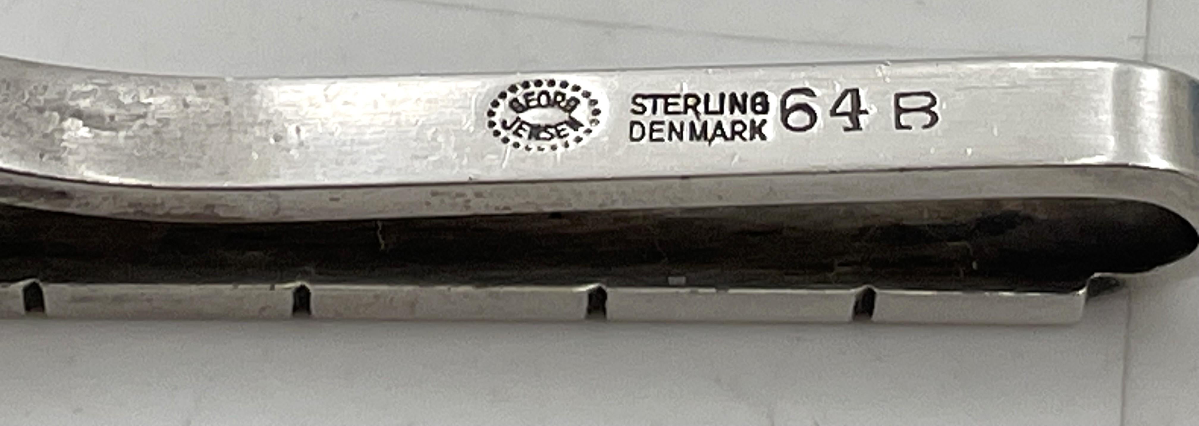 20ième siècle Epingle à cravate en argent Georg Jensen #64B en vente