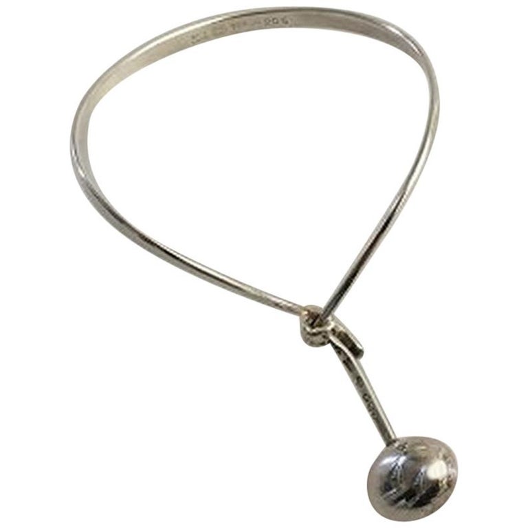 Georg Jensen Sterling Silver Torun Armring No 205 with Pendant No 303 For  Sale at 1stDibs | georg jensen aria necklace