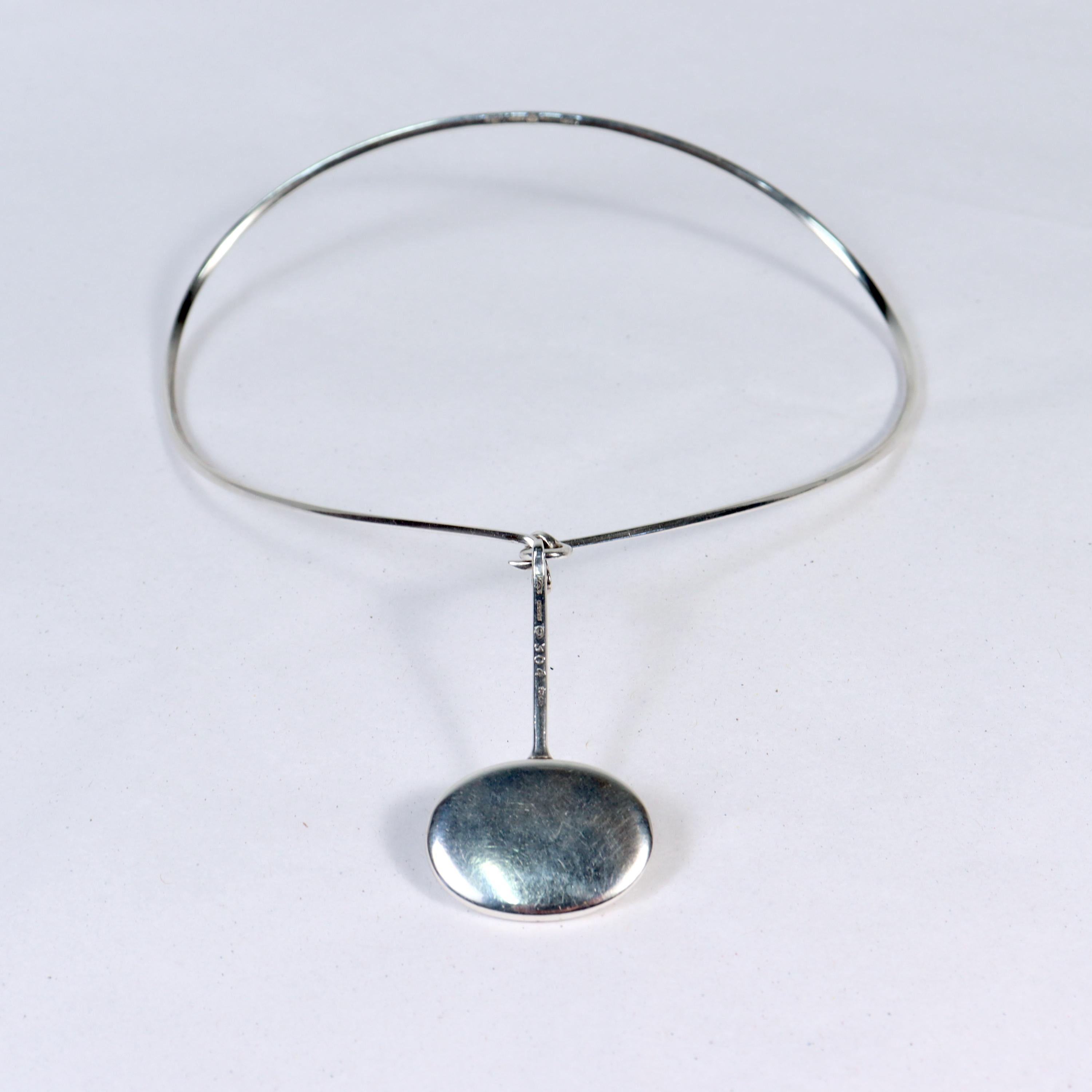 Georg Jensen Sterling Silber Torun Halsband Nr. 167 & Anhänger Nr. 304 Halskette im Zustand „Gut“ in Philadelphia, PA