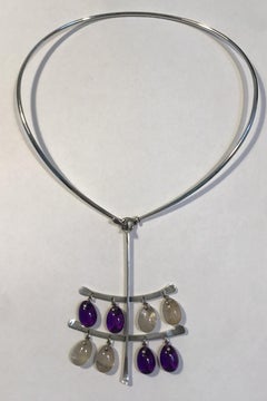 Georg Jensen Sterling Silver Torun Neck Ring No 174 and Pendant No 135