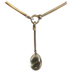 Torun-Halsring aus Sterlingsilber von Georg Jensen, Nr. 174, mit Torun-Anhänger Nr. 128