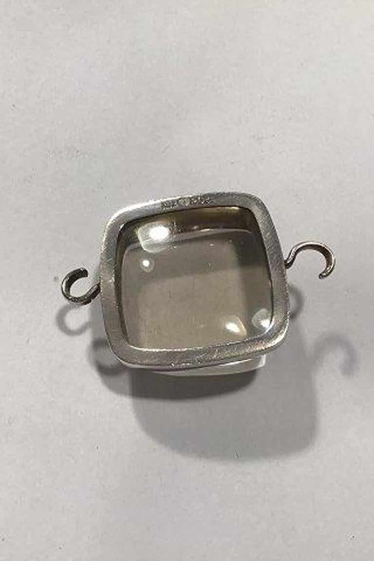 Georg Jensen Sterling Silver Torun Quartz Stone No 203B In Good Condition For Sale In Copenhagen, DK