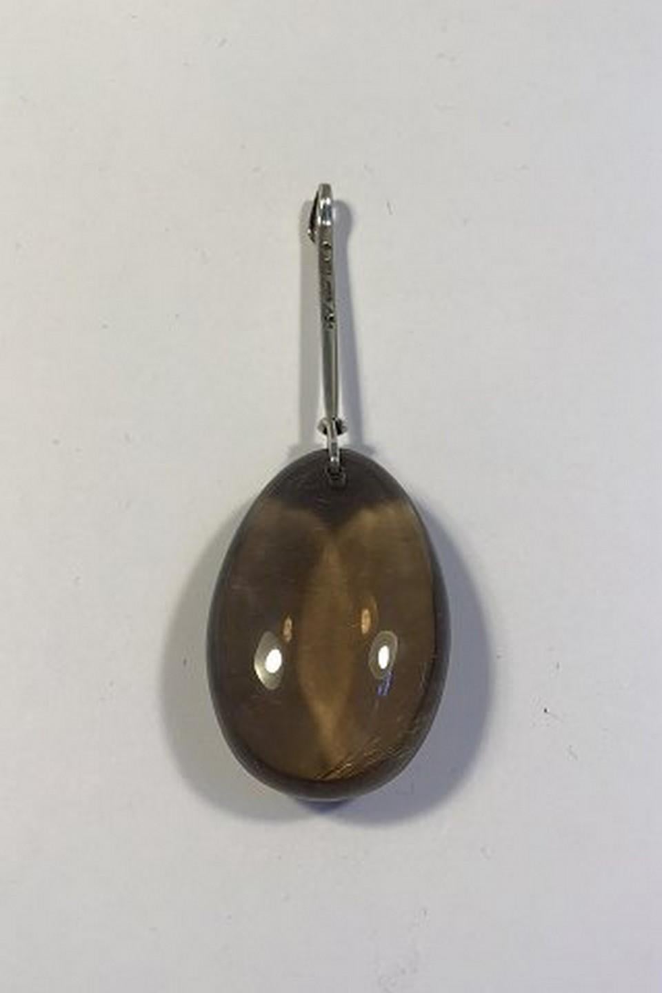Georg Jensen Torun Rutile Quarz-Anhänger Nr. 131, aus Sterlingsilber (Ovalschliff) im Angebot