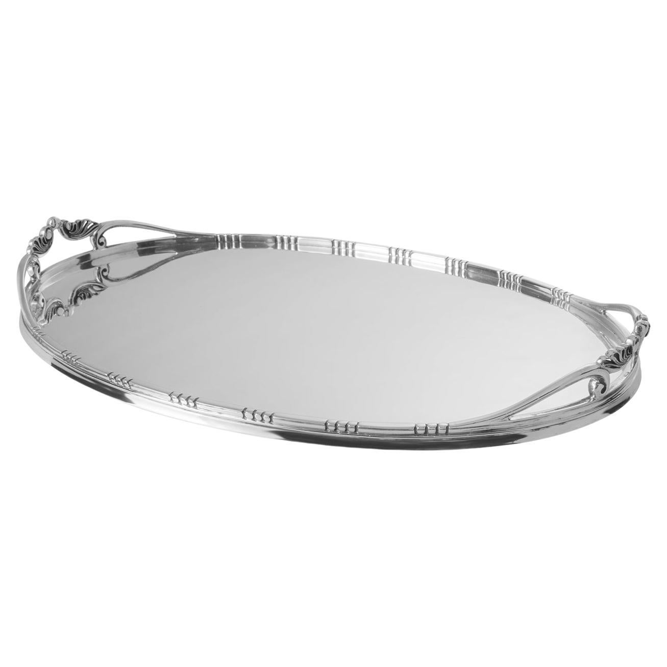 Georg Jensen Sterling Silver Tray 332C For Sale