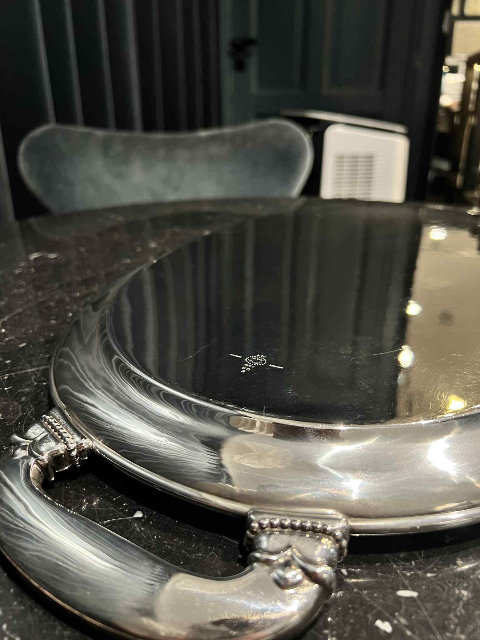 Georg Jensen Sterling Silver Tray 80 principios del siglo XX en venta