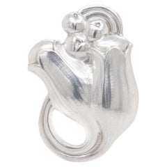 Tulpenbrosche aus Sterlingsilber von Georg Jensen, Nr. 100B