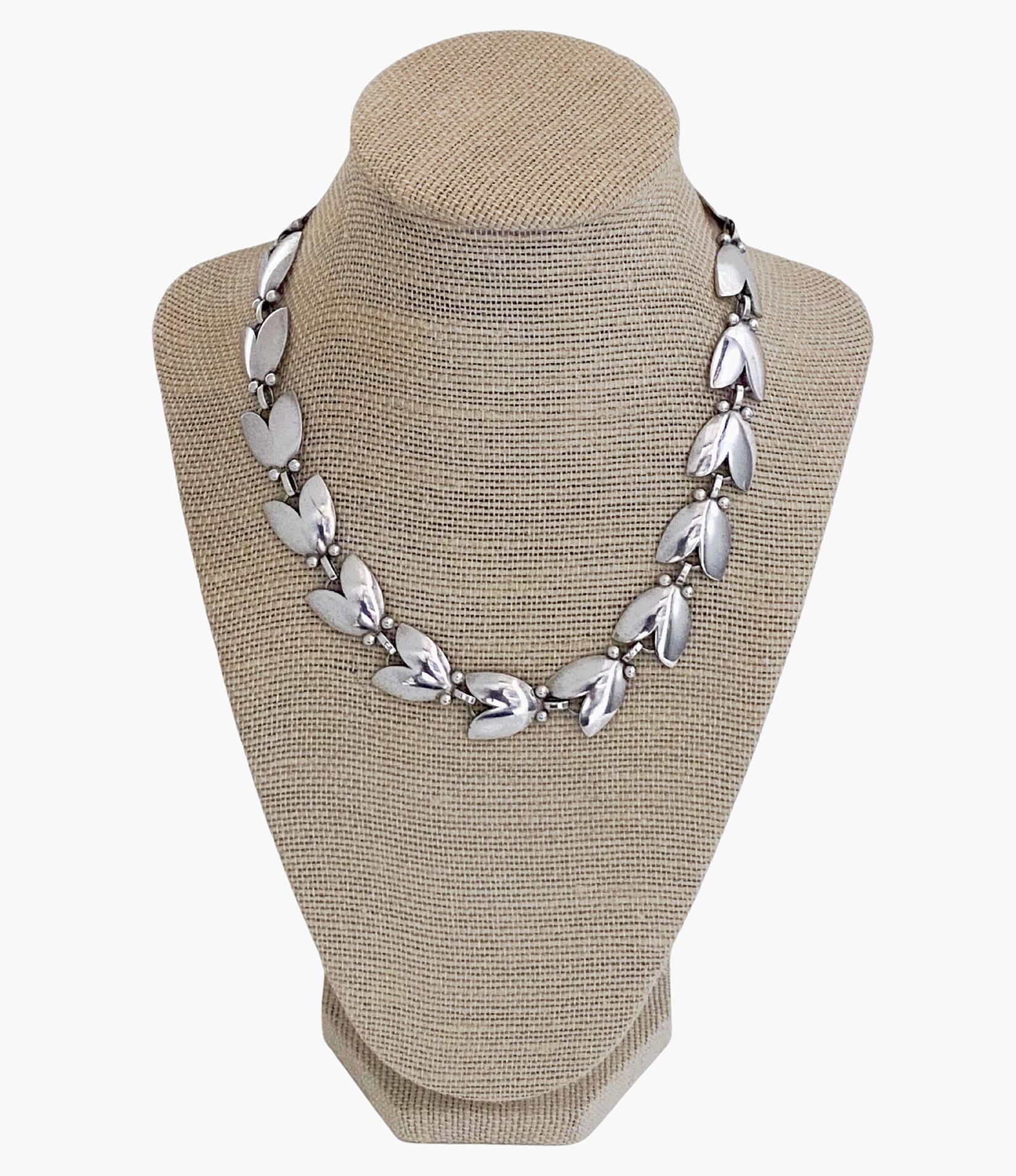 Women's Georg Jensen Sterling Silver Tulip Necklace Harald Nielsen C.1950