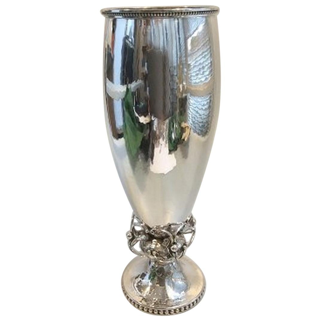 Georg Jensen Sterling Silver Vase with ornamentation no 301 A  For Sale