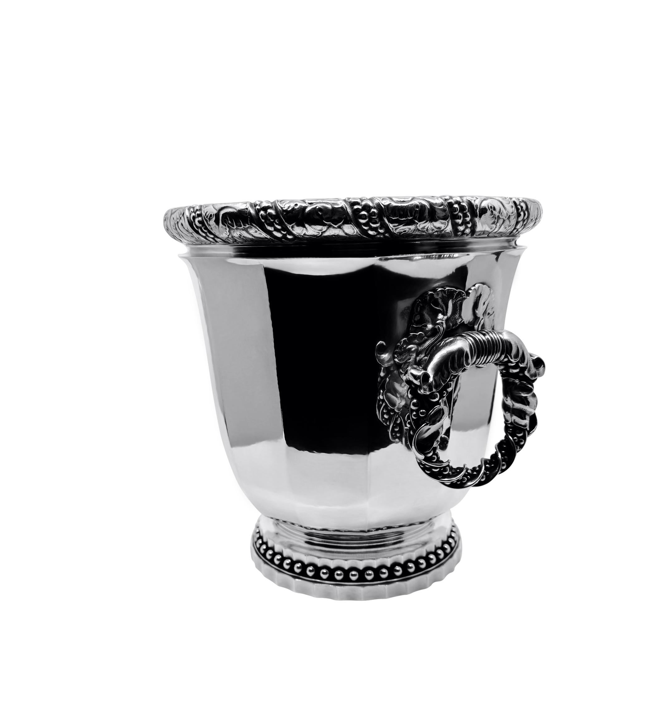 Georg Jensen Cubo/enfriador de vino de plata de ley 357 Art Nouveau