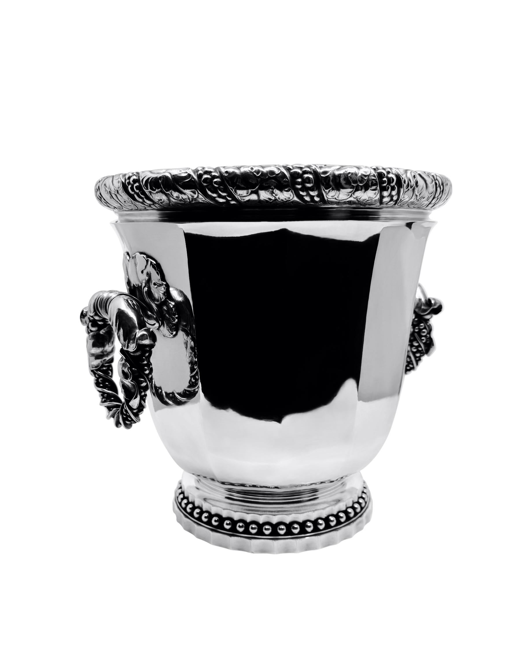 Georg Jensen Cubo/enfriador de vino de plata de ley 357 Danés