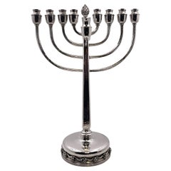 Georg Jensen Style Sterling Silver Unique Hammered Menorah