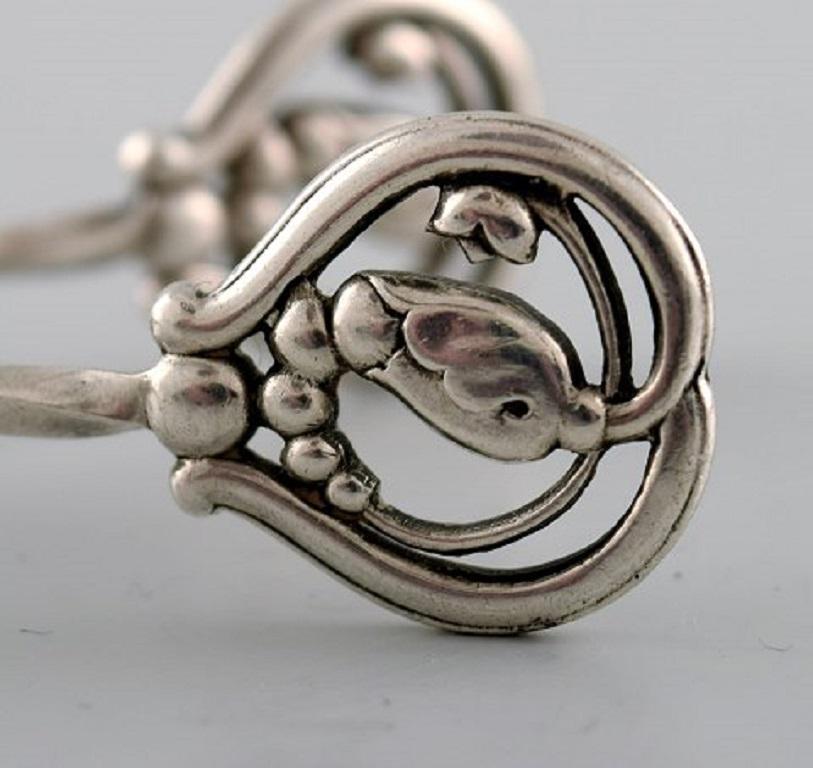 Art Nouveau Georg Jensen Sugar Tang in Sterling Silver, 'Blossom' For Sale
