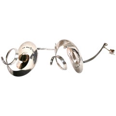 Georg Jensen Swirl Earrings Designed by Vivianna Torun Bulow-Hübe, Denmark