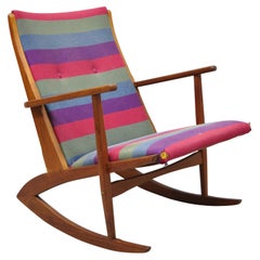 Georg Jensen Teak Mid Century Danish Modern Sculptural Rocking Chair Rocker