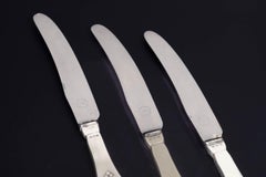 Georg Jensen. Three fruit knives in sterling silver. "Fuchsia" pattern.