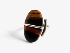 Georg Jensen Tiger Eye Ring Design by Vivianna Torun Bulow-Hube Danemark