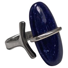 Georg Jensen, bague Torun Bulow-Hube en lapis, C.1970