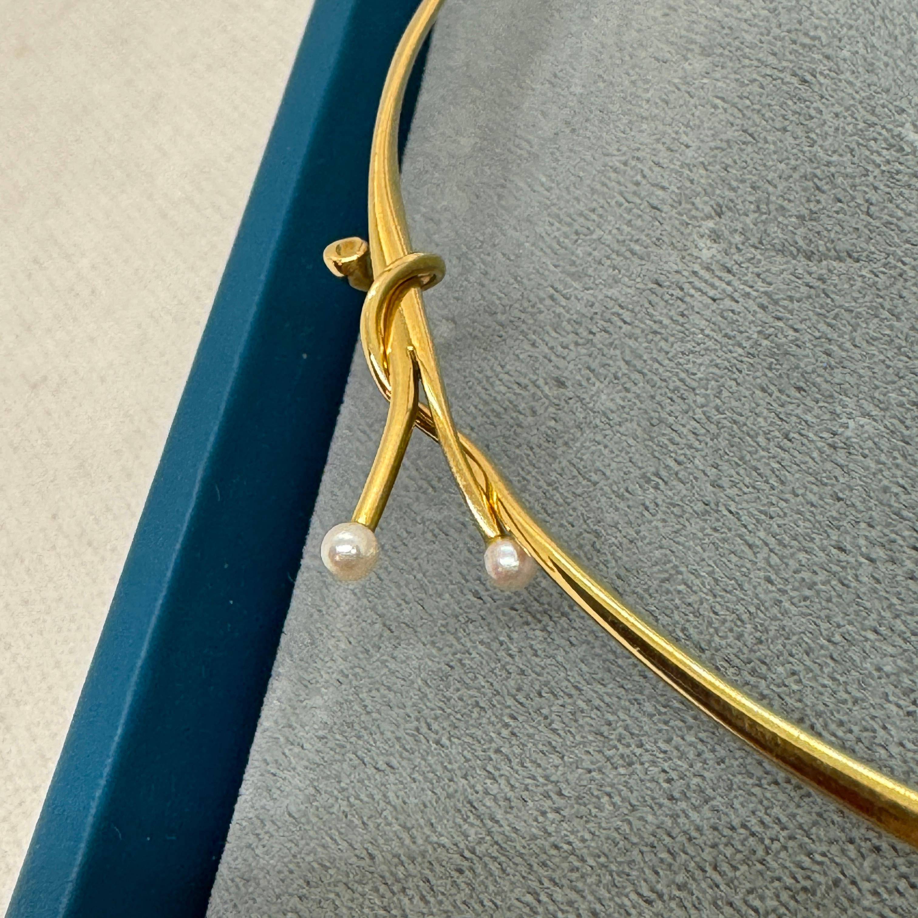 Georg Jensen Torun Collier 18K Yellow Gold with Pearls No. 904 In Good Condition For Sale In Berlin, DE