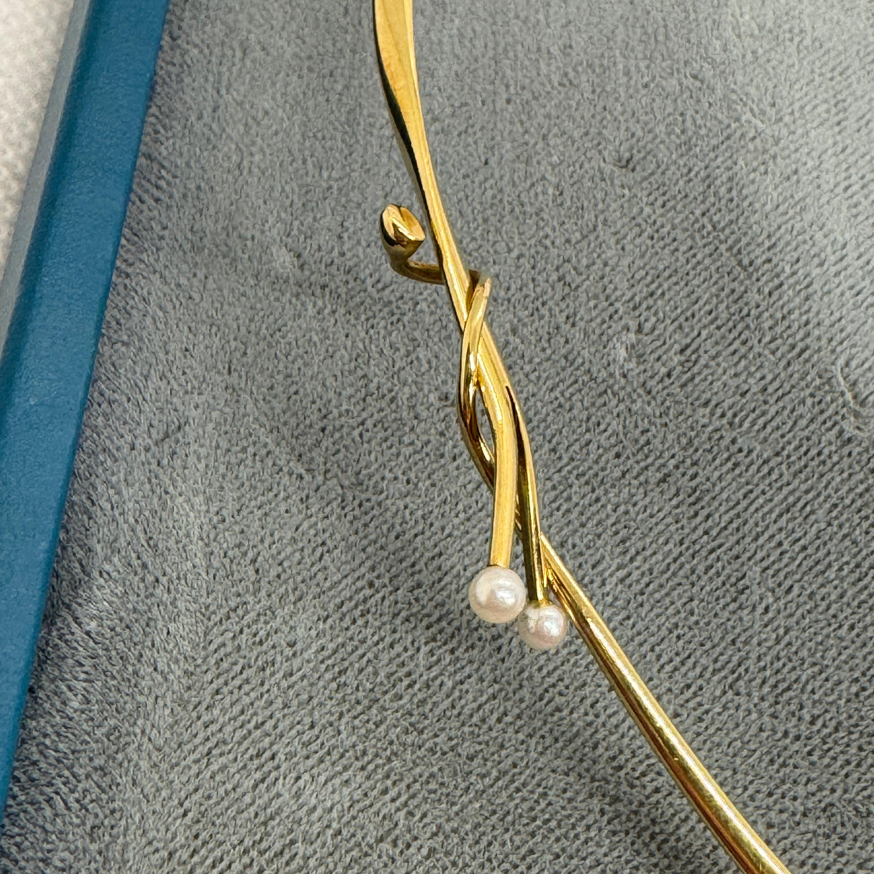 Women's or Men's Georg Jensen Torun Collier 18K Yellow Gold with Pearls No. 904 For Sale
